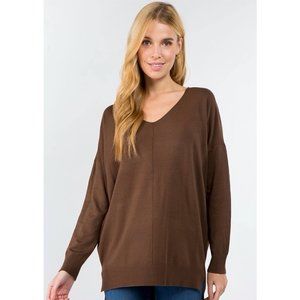 Dreamers by Debut Pecan V Neck Front Seam